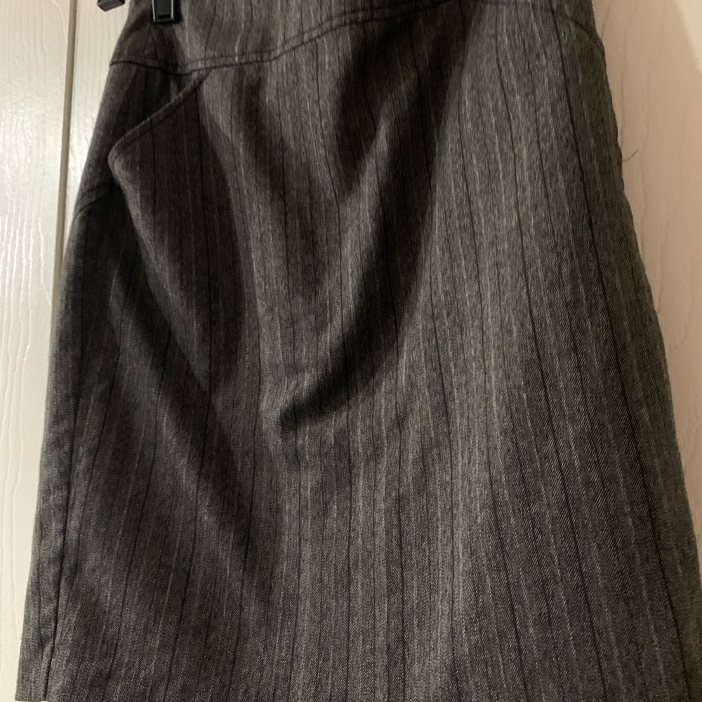 Candie's Charcoal Pinstripe Midi Skirt